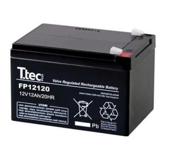 Ttec 12V 12Ah Bakımsız Kuru Akü (7/2024 Üretimi) ürün görseli 1