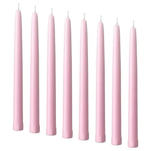 IKEA KLOKHET 8 ADET 25 CM MUM AÇIK PEMBE ŞAMDAN MUMU ürün görseli 1