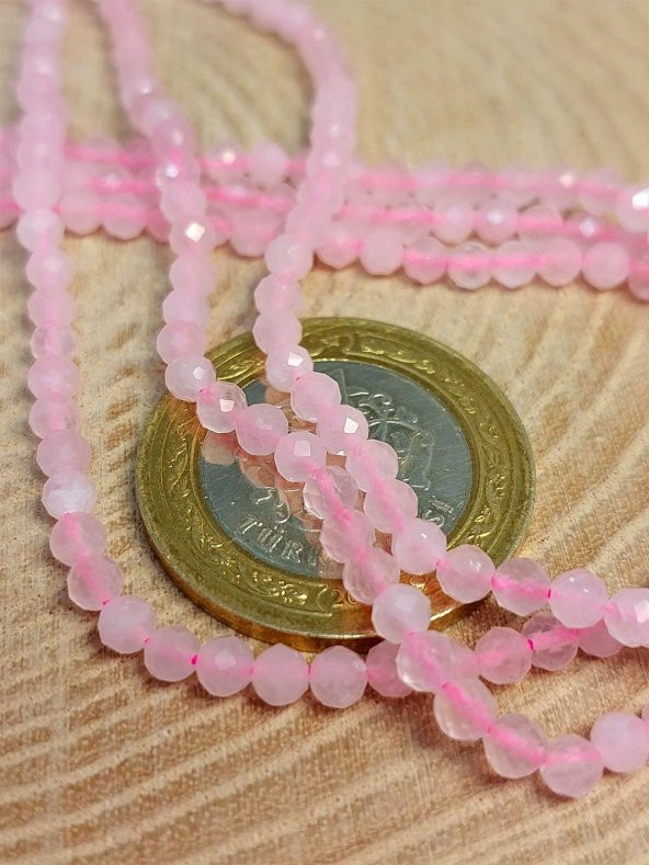 Pembe Kuvars Taşı Dizi 3mm (41245) - Resim 2