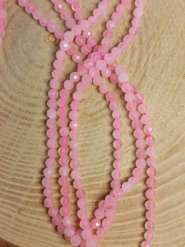 Pembe Kuvars Taşı Dizi 3mm (41245) - Resim 3