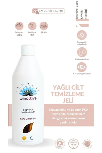 Winactive Kuru Ciltler Saç ve Cilt Temizleme Jeli 250 ml ürün görseli 1