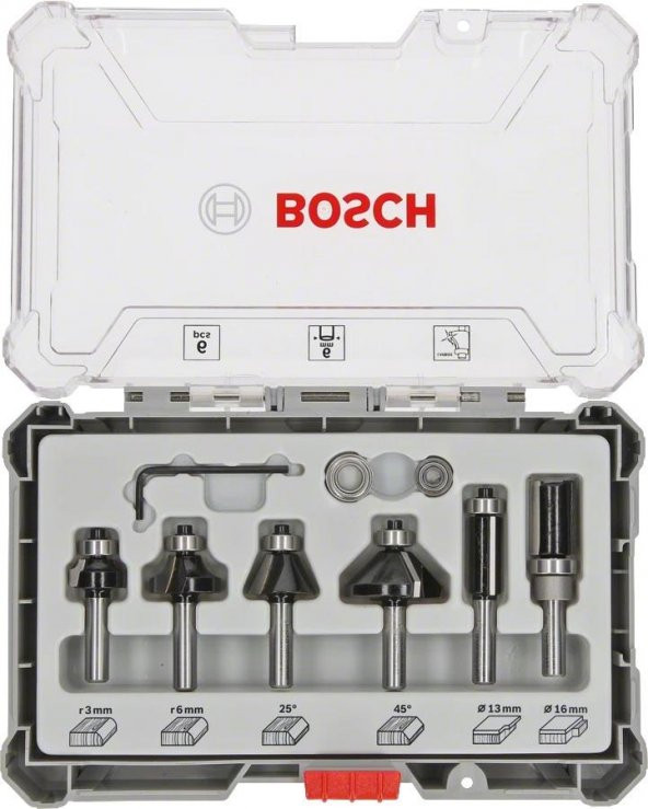 Bosch Freze Seti 6 Parça Karışık 6 mm ürün görseli 1