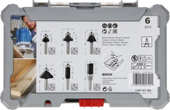 Bosch Freze Seti 6 Parça Karışık 6 mm - Resim 3