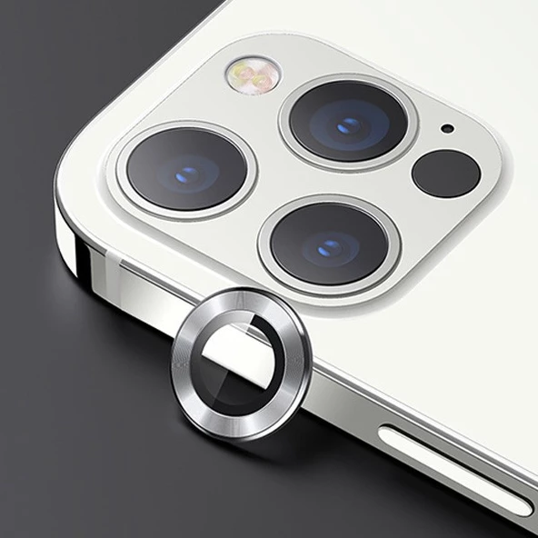 USAMS İphone 12 Pro 3D Metal Çerçeveli Kamera Lens Koruyucu ürün görseli 1