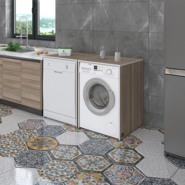 Kenzlife çamaşır&kurutma&bulaşık makinesi dolabı naumkare crd 90*140*60 kapaksız arkalıksız ürün görseli 1