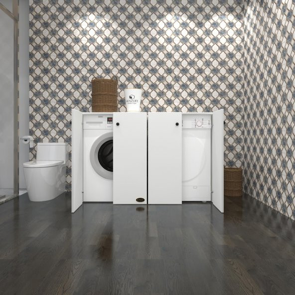 Kenzlife çamaşır&kurutma&bulaşık makinesi dolabı tatyanakare byz 90*140*60 kapaklı arkalıksız ürün görseli 1