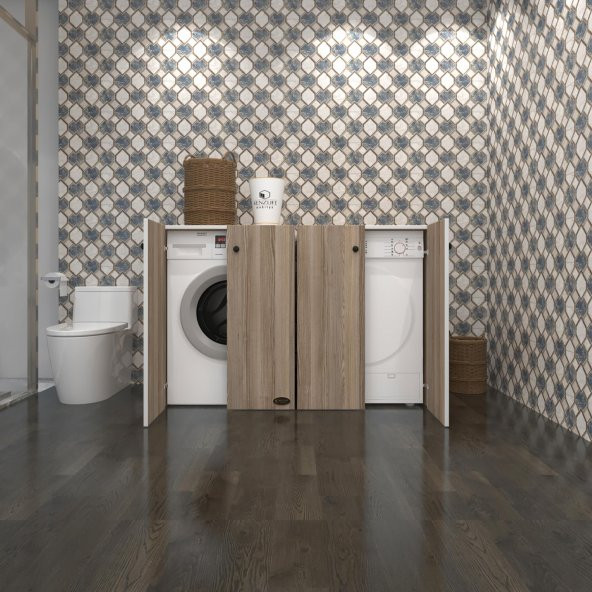 Kenzlife çamaşır&kurutma&bulaşık makinesi dolabı tatyanakare crd 90*140*60 kapaklı arkalıksız ürün görseli 1
