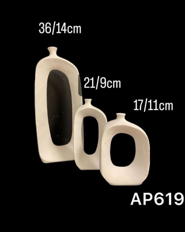 Polyester Dekoratif Vazo Seti 3lü AP0619 ürün görseli 1