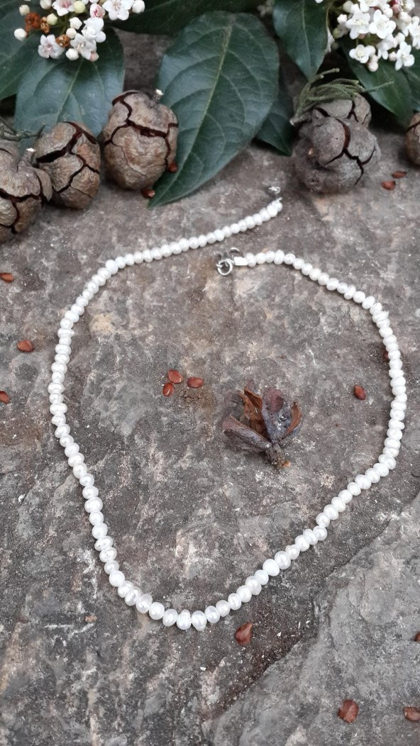 STONEAGE Kolye Bayan için İnce İnci Doğal Taş ürün görseli 1
