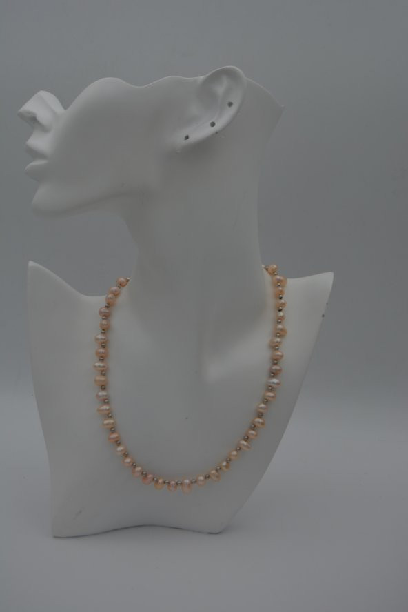 STONEAGE PEMBE İNCİ KOLYE ürün görseli 1