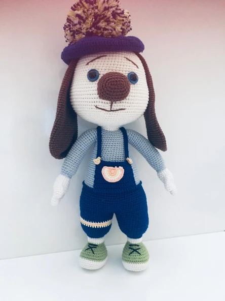 Ressam Köpek Amigurumi Organik Oyuncak ürün görseli 1