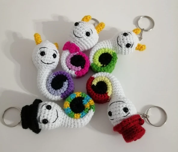 Salyangoz Anahtarlık Takımı Amigurumi Organik Oyuncak ürün görseli 1