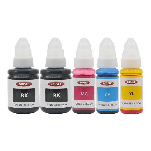 Ekoset Canon G1400 G1410 G1411 uyumlu renkli Mürekkep 5li set ürün görseli 1