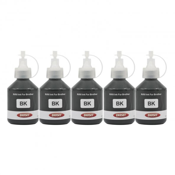 Ekoset Brother MFC T800w T810 uyumlu Siyah Mürekkep 100ml 5 adet ürün görseli 1