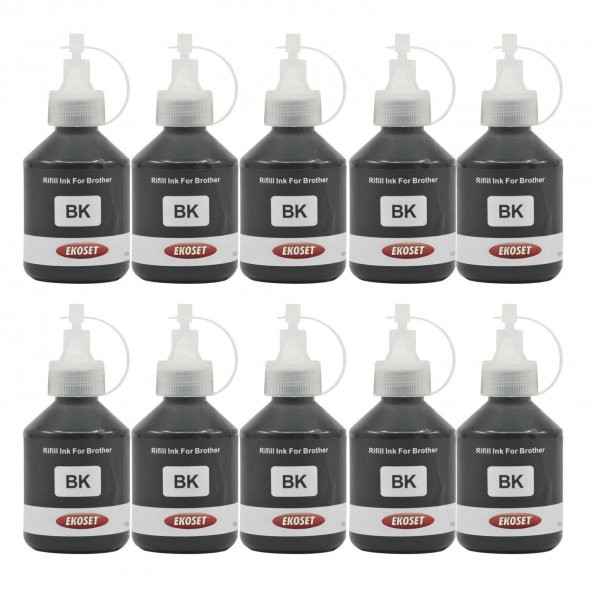 Ekoset Brother T800w T810w uyumlu Siyah Mürekkep 100ml 10 adet ürün görseli 1