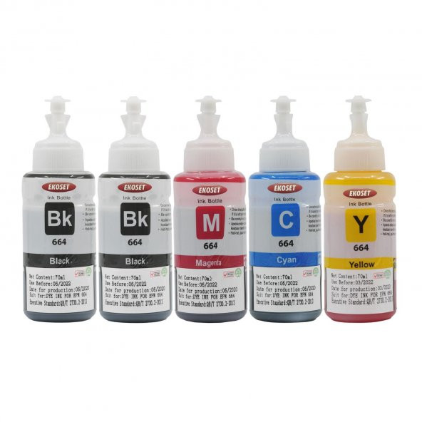 Ekoset Epson L1300 L3050 Renkli Muadil Mürekkep 70ml 5 Adet ürün görseli 1