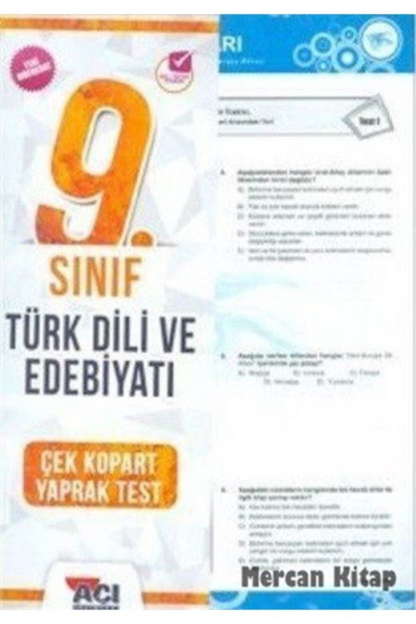 Açı Yayınları 9 sınıf Edebiyat Yaprak Test ürün görseli 1