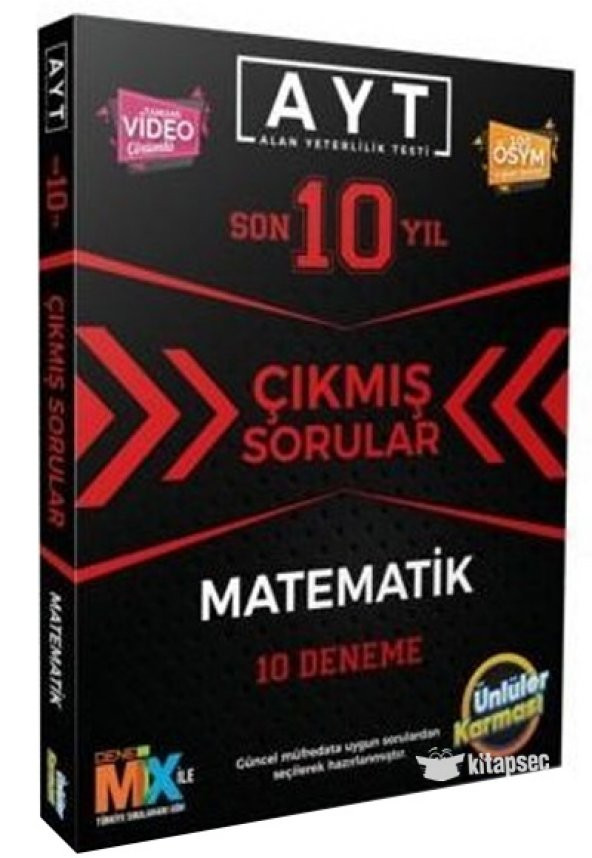 Ünlüler Karması AYT Matematik Çıkmış Sorular Tıpkı Basım 10 Deneme ürün görseli 1