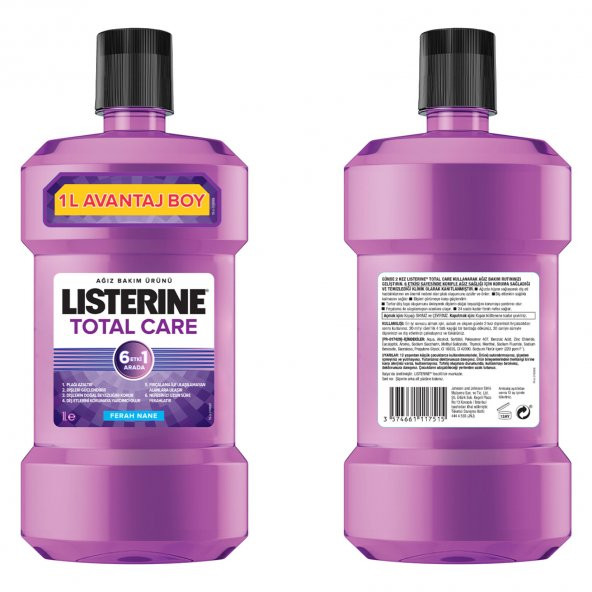 Listerine Total Care Ağız Bakım Suyu 1000x4 4000 Ml ürün görseli 1