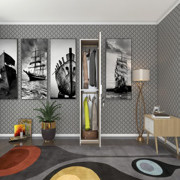 Kenzlife kilitli gardırop öğrenci dolabı tek kapılı günebakan byz 180*35*42 crd gardolap dolap ofis ürün görseli 1