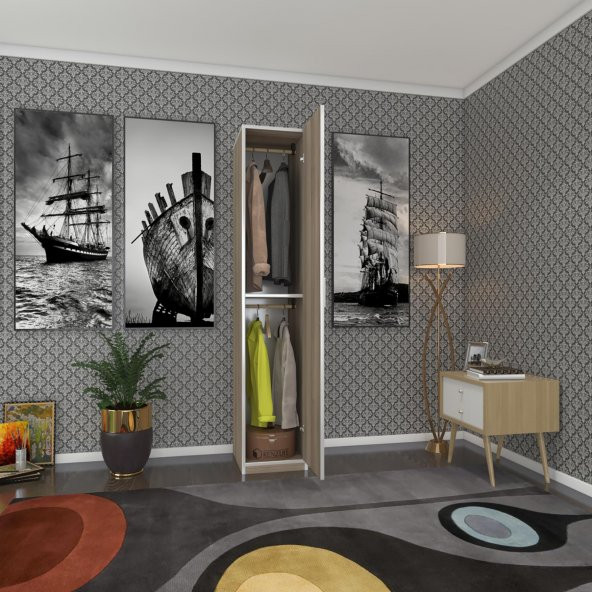 Kenzlife gardırop öğrenci dolabı tek kapılı günebakan crd 180*35*42 crd gardolap dolap ofis ürün görseli 1