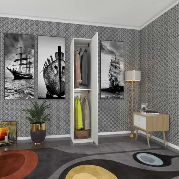 Kenzlife gardırop öğrenci dolabı tek kapılı günebakan byz 180*35*42 byz gardolap dolap ofis ürün görseli 1