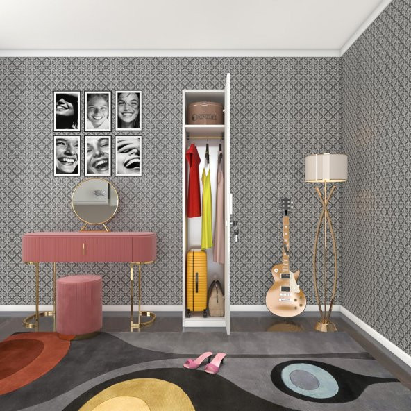 Kenzlife kilitli gardırop öğrenci dolabı tek kapılı kasımpatı byz 180*35*42 byz gardolap dolap ofis ürün görseli 1