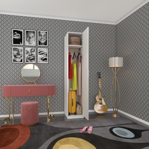 Kenzlife gardırop öğrenci dolabı tek kapılı kasımpatı byz 180*35*42 byz gardolap dolap ofis ürün görseli 1