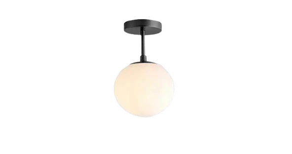 Rsylight Metal Modern Siyah Opal Camlı Tavan Plofyoner Tekli  Avize ürün görseli 1