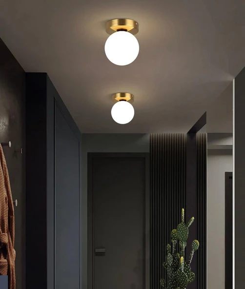 Rsylight Metal Modern Eskitme Kaplama Opal Camlı Tavan Plofyoner Tekli  Avize ürün görseli 1