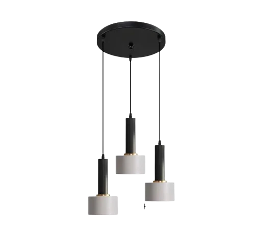 Rsylight Retro Metal Modern Dekoratif Rustik 3 Lü Siyah Beyaz Avize ürün görseli 1