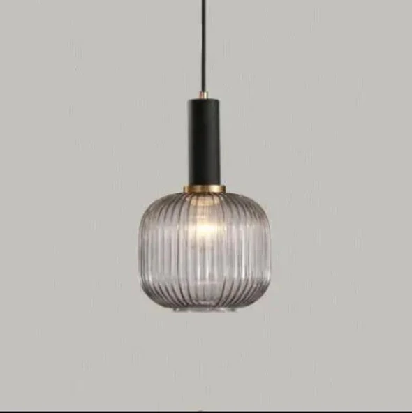 Rsylight Rustik Dekoratif Metal Modern Eskitme Opal Beyaz Camlı Tekli  Avize ürün görseli 1