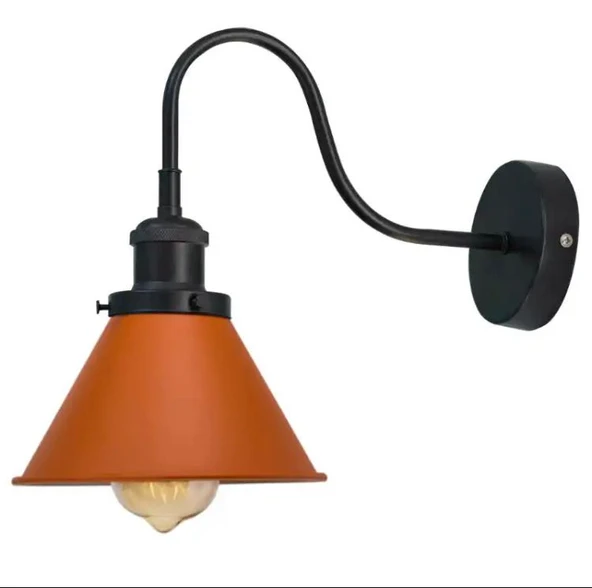 Rsylight Retro Siyah Turuncu Metal Modern Dekoratif Rustik Aplik ürün görseli 1