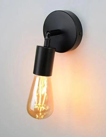 Rsylight Retro Siyah Metal 180 Derece Mafsallı Dekoratif Rustik Aplik ürün görseli 1
