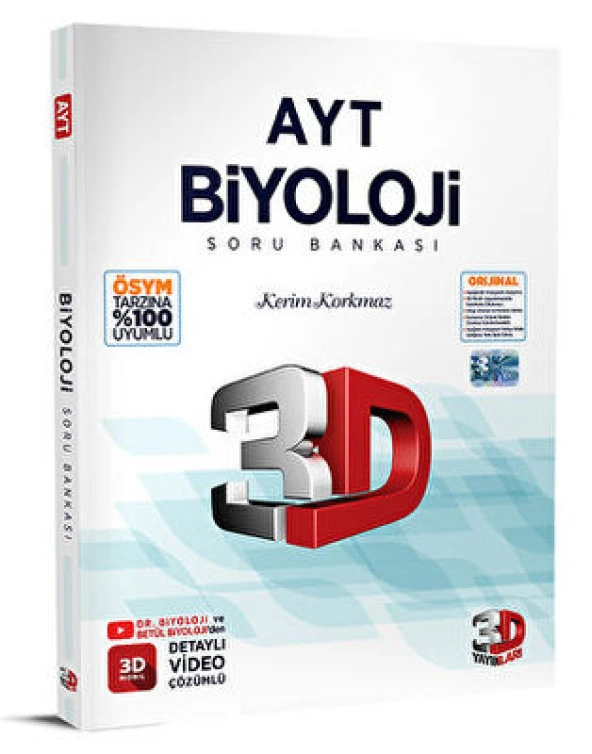 Çözüm Yayınları 2023 AYT 3D Biyoloji Tamamı Video Çözümlü Soru Bankası ürün görseli 1