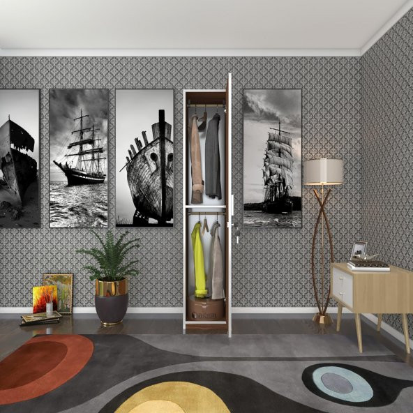 Kenzlife kilitli gardırop öğrenci dolabı tek kapılı günebakan byz 180*35*42 cvz gardolap dolap ofis ürün görseli 1