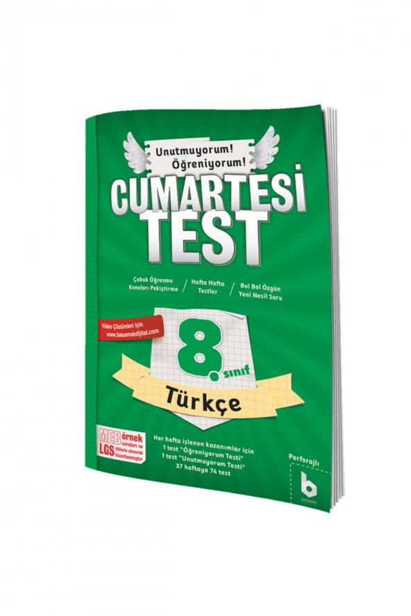 8. Sınıf LGS Türkçe Cumartesi Test Basamak Yayınları ürün görseli 1