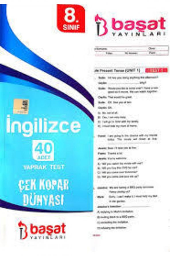 Başat Yayınları 8. Sınıf İngilizce 40 Yaprak Test ürün görseli 1