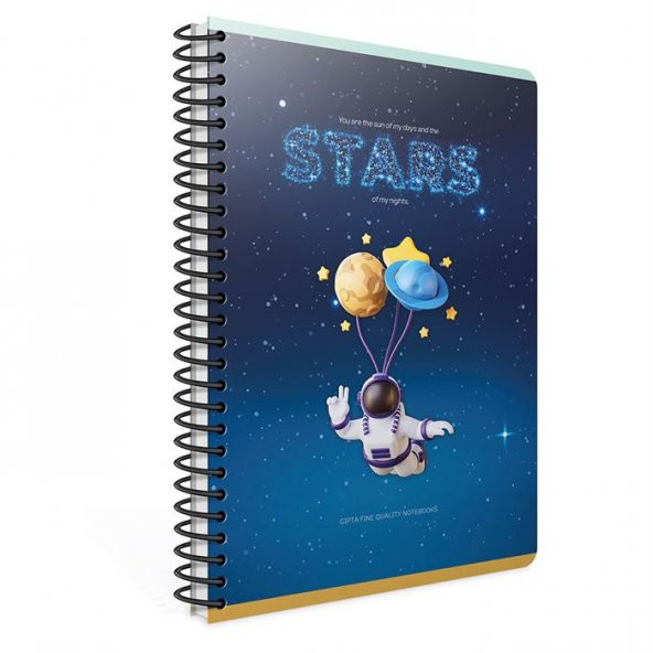 Gıpta Stars Spiralli Karton Kapak A4 80 Yaprak Kareli Defter ürün görseli 1