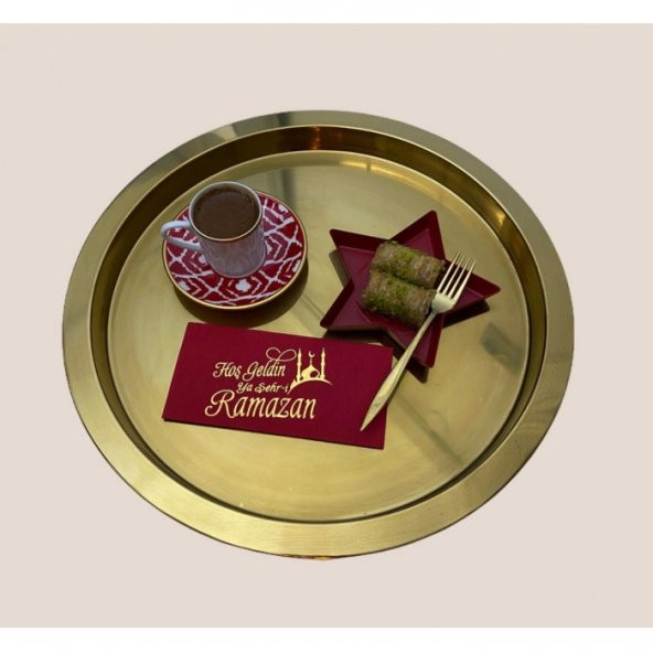 Gold Yaldızlı Bordo Hoş Geldin Ya Şehr-i Ramazan Peçete 16 lı ürün görseli 1