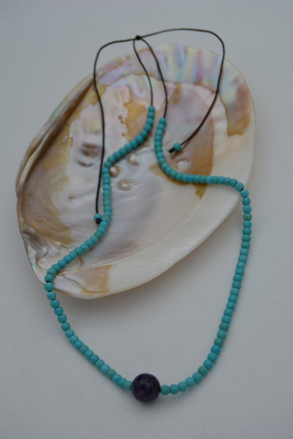 STONEAGE JEWELLERY Lapis Lazuli ve Turkuaz Doğal Taşlı Kolye ürün görseli 1