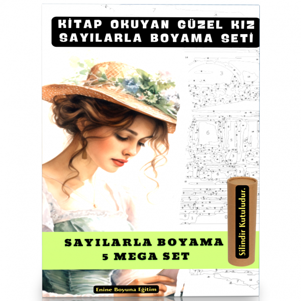 Sayılarla Boyama Tablo Seti (Kitap Okuyan Güzel Kız) ürün görseli 1