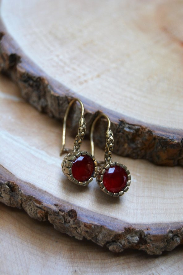 STONEAGE Yakut Taşlı Otantik Bayan Küpe - Resim 3