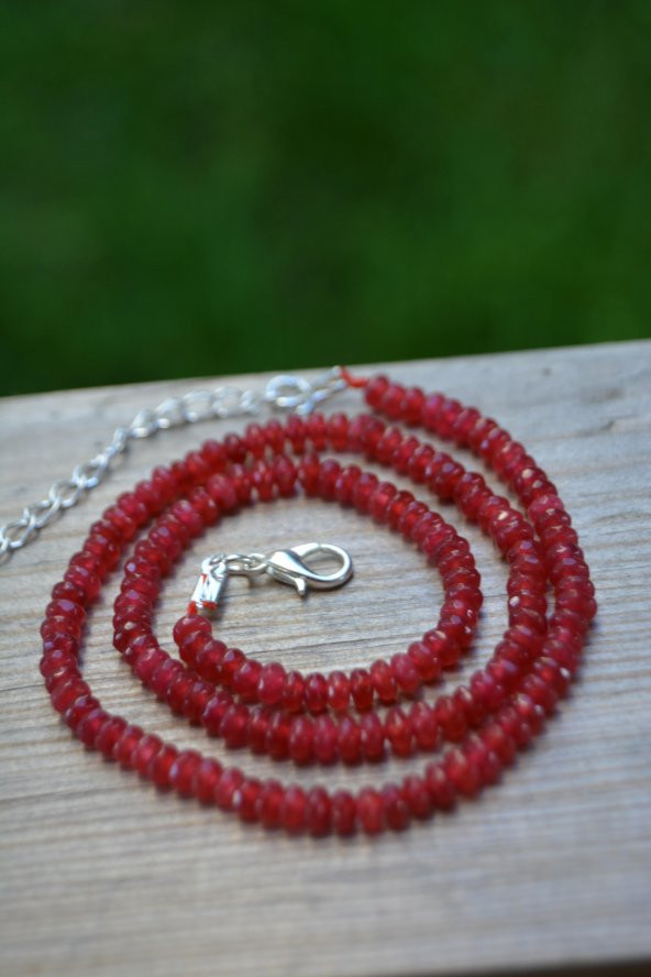 STONEAGE JEWELLERY Bayan Kolye Rondela Kesim Ceyt Doğal Taş ürün görseli 1