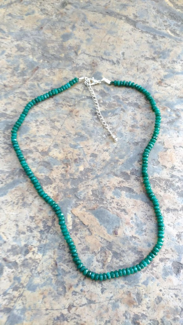 STONEAGE JEWELLERY Bayan Kolye Rondela Kesim Ceyt Doğal Taş ürün görseli 1