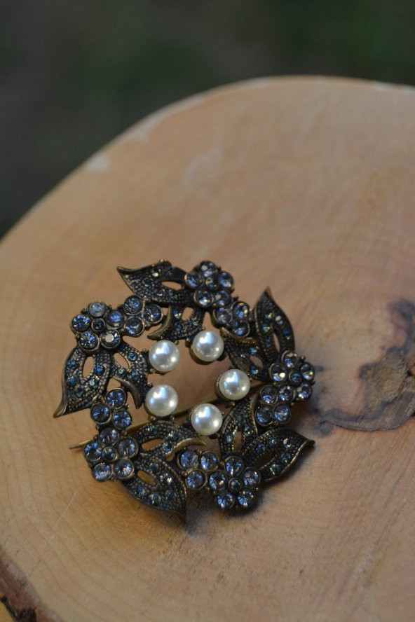 STONEAGE JEWELLERY Zirkon Taşlı Bayan Broş ürün görseli 1