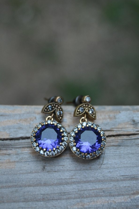 STONEAGE Safir ve Zirkon Taşlı Otantik Küpe ürün görseli 1