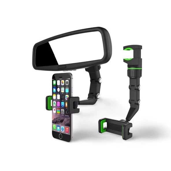 Cosmostech Araç Dikiz Aynası Telefon Tutucu Standı 360° Derece Ayarlanabilir, Masaüstü, Koltuk Arkası Telefon Tutacağı Car Holder ürün görseli 1