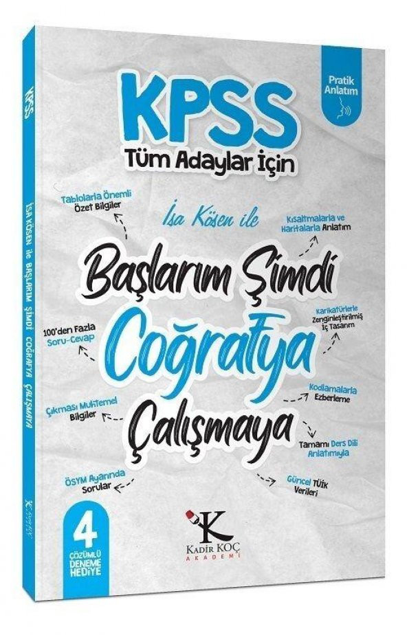 KPSS Başlarım Şimdi Coğrafya Çalışmaya Ders Notları Kadir Koç Akademi ürün görseli 1