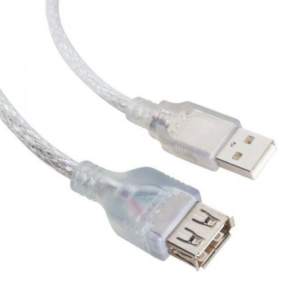 USB 2.0 Uzatma Kablosu 5 Metre - Şeffaf ürün görseli 1